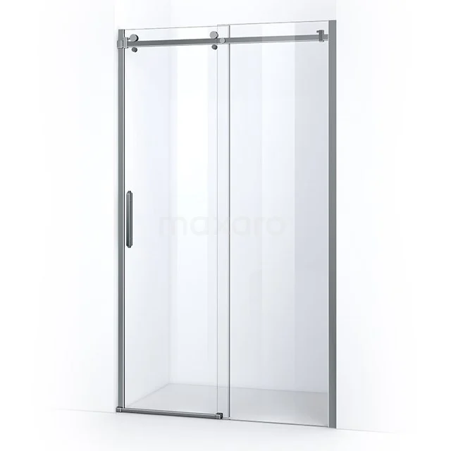 Duschwand Crystal Allure 110cm aus klarem Sicherheitsglas mit Schiebetür Vierkant-Rollensystem Chrom S5120-1100C Schiebbare Duschtür aus Klarglas mit Aluminiumprofil, ideal für ein modernes Badezimmer.