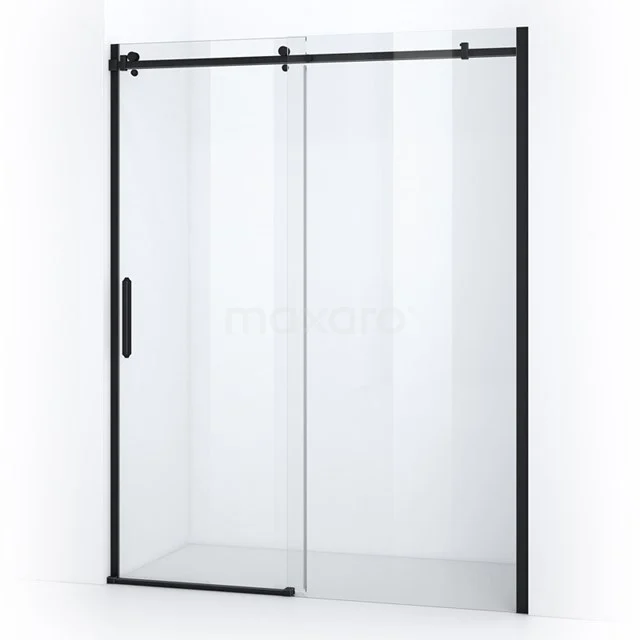Crystal Allure Shower door | 160 cm Matte black Clear glass Sliding door S5120-1600M