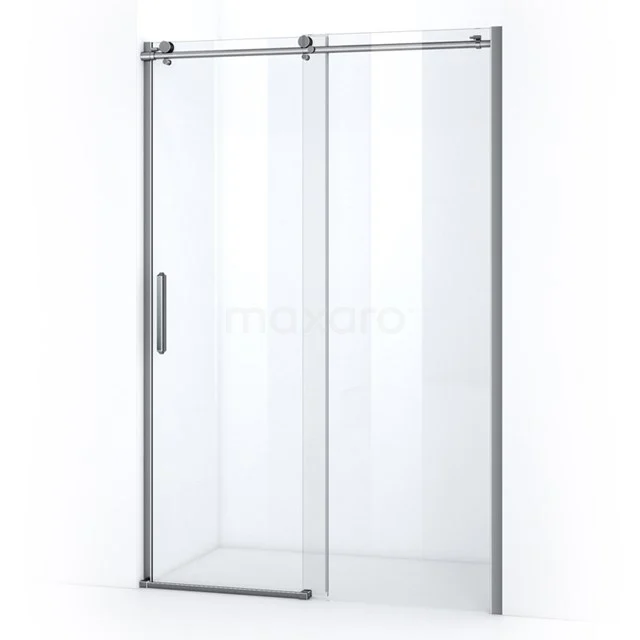 Duschwand Crystal Allure 150cm aus klarem Sicherheitsglas mit Schiebetür Rundrollensystem Chrom S6120-1500C Glas Schiebeduschtür mit Chromakzenten, modernes Design, geeignet für jeden Badezimmerstil.