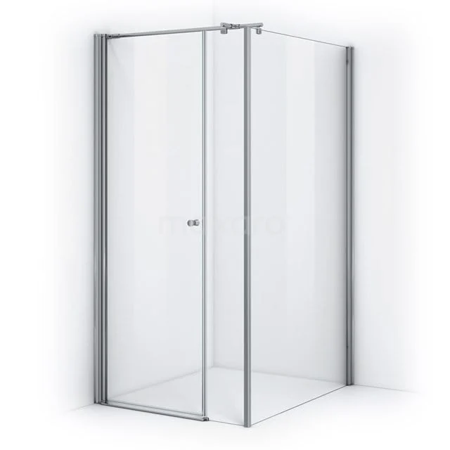 Glas Duschkabine mit Eckeinstieg, Aluminium Profil und schlankem Design, ideal für ein modernes Badezimmer.