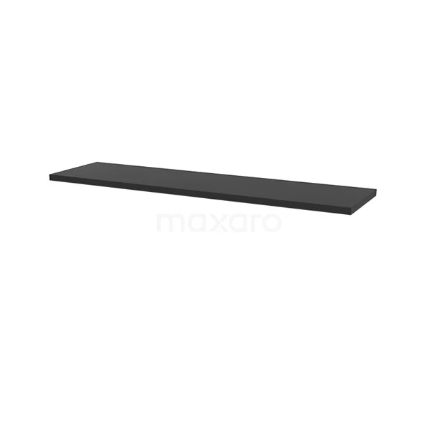 Modulo+ Plato Basin worktop | 180 cm Carbon T06-1800-31000 Matte black bathroom shelf, rectangular design, made of durable materials; ideal for modern bathroom storage solutions.