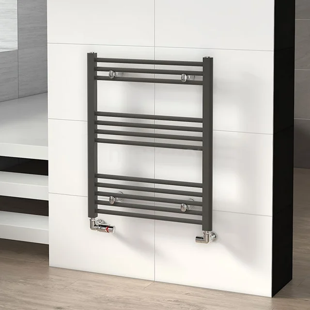 Mars Handdoekradiator | 60x74 cm Donkergrijs 339 W att Staal Centrale verwarming DR16-0607RDN