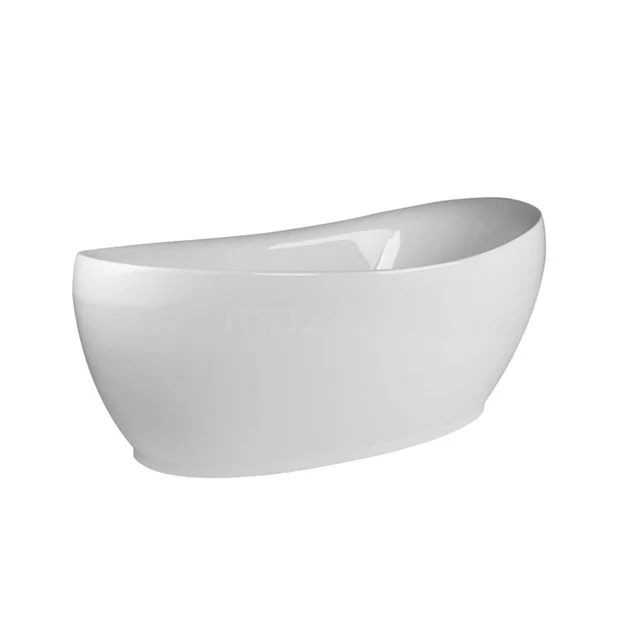 Freestanding Bath Cesano 180x85cm Acrylic Gloss White VSA39 Freestanding white oval bath, modern design, made of durable acrylic; ideal as an eye-catcher in a luxurious bathroom.