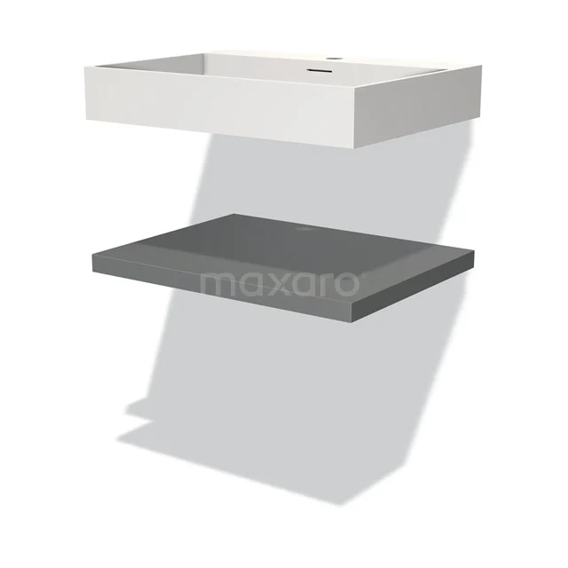 Modulo Vanity units with basin | 60 cm Mid grey front Solid surface Basin with worktop BMW10-00044