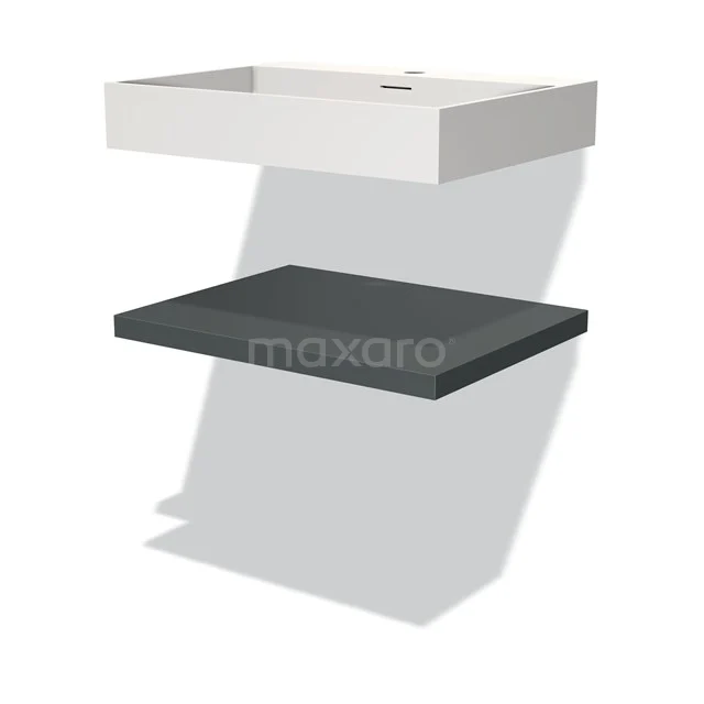 Modulo Vanity units with basin | 60 cm Dark grey front Solid surface Basin with worktop BMW10-00047