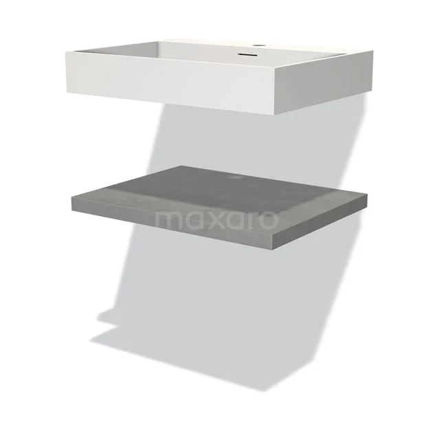 Modulo Vanity units with basin | 60 cm Light grey concrete front Solid surface Basin with worktop BMW10-00055
