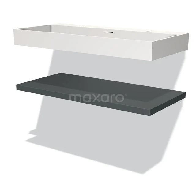 Modulo Vanity units with basin | 100 cm Dark grey front Solid surface Basin with worktop BMW10-00075
