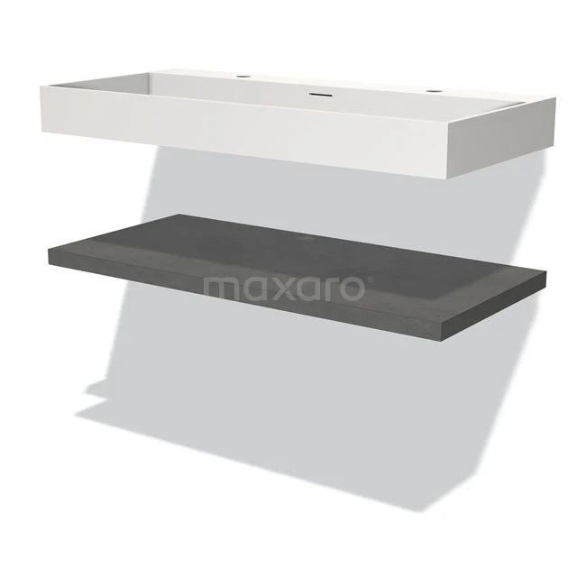 Modulo Vanity units with basin | 100 cm Dark grey concrete front Solid surface Basin with worktop BMW10-00084