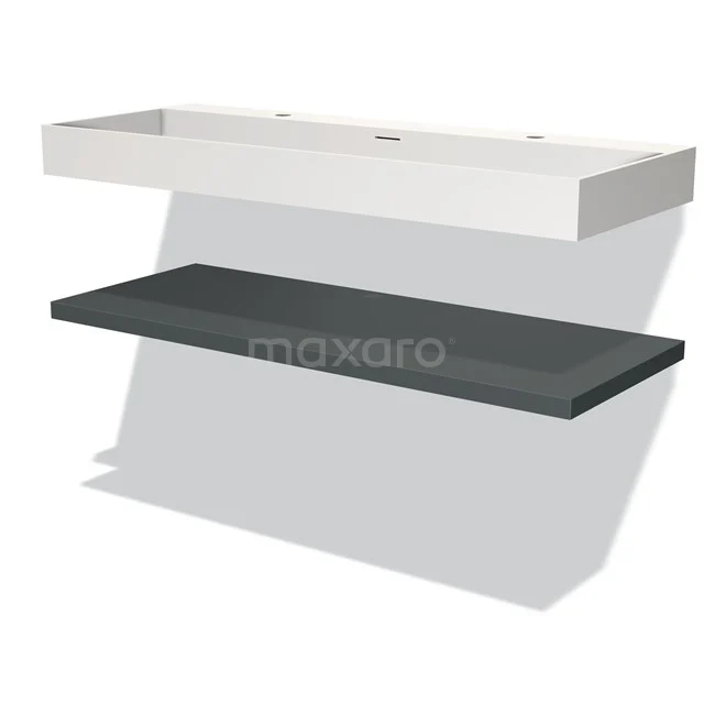 Modulo Vanity units with basin | 120 cm Dark grey front Solid surface Basin with worktop BMW10-00089