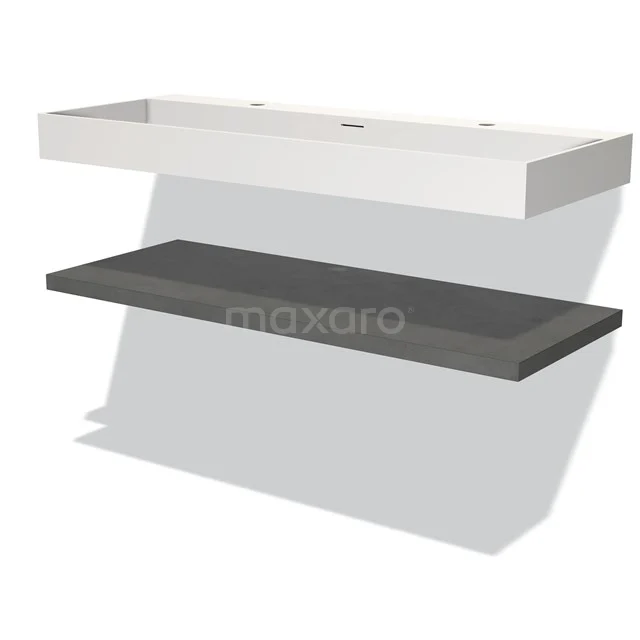 Modulo Badkamermeubel met wastafel | 120 cm Donkergrijs beton front Solid surface Wastafel met blad BMW10-00098