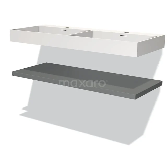 Modulo Badkamermeubel met wastafel | 120 cm Middengrijs front Solid surface Wastafel met blad BMW10-00100