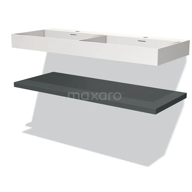 Modulo Badkamermeubel met wastafel | 120 cm Donkergrijs front Solid surface Wastafel met blad BMW10-00103