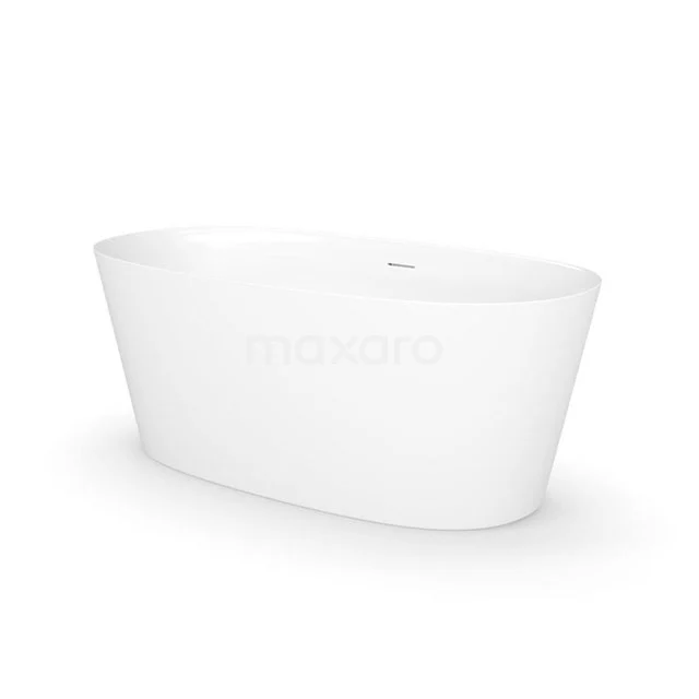 Freistehende Badewanne, oval weiß, modernes Design aus Acryl, ideal für Badezimmer Renovierungen und luxuriöse Entspannung.