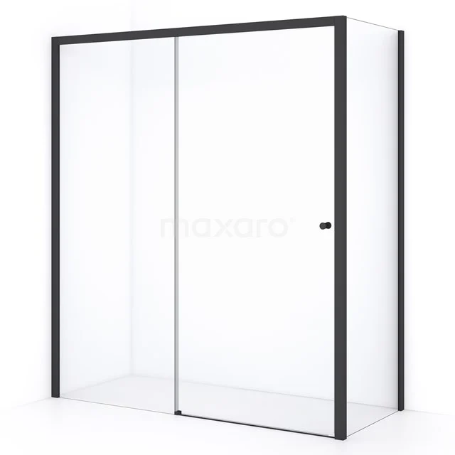 Crystal Comfort Shower enclosure | 180x80 cm Matte black Clear glass Sliding door Rectangle L1020-1808MB