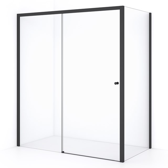 Crystal Comfort Douchecabine | 170x100 cm Mat zwart Helder glas Schuifdeur Rechthoek L1020-1710MB