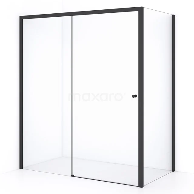 Crystal Comfort Shower enclosure | 180x100 cm Matte black Clear glass Sliding door Rectangle L1020-1810MB