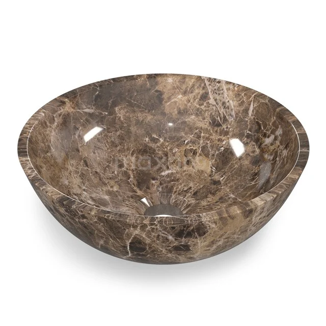 Aufsatzwaschbecken Dark Emperador Naturstein 30x12cm N125-0061 Braunes Marmor Aufsatzwaschbecken, oval, glänzende Oberfläche, perfekt als stilvolle Ergänzung für jedes moderne Badezimmer.