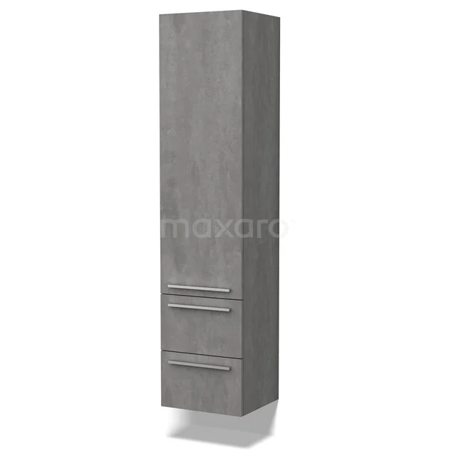 Lungo Badkamerkast | 170 cm Lichtgrijs beton Vlak front 3 vakken + 2 lades BKK10-00030