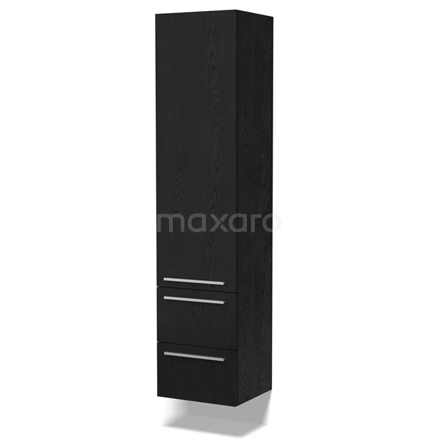 Lungo Bathroom cabinet | 170 cm Black oak Flat fronts 3 compartments + 2 drawers BKK10-00062