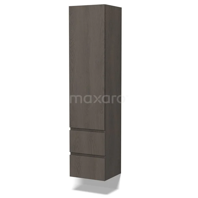 Lungo Bathroom cabinet | 170 cm Dark brown oak Handle-less fronts 3 compartments + 2 drawers BKK10-00055
