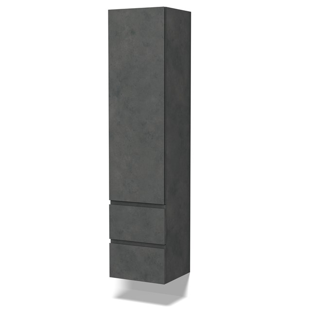 Lungo Badkamerkast | 170 cm Donkergrijs beton Greeploos front 3 vakken + 2 lades BKK10-00066