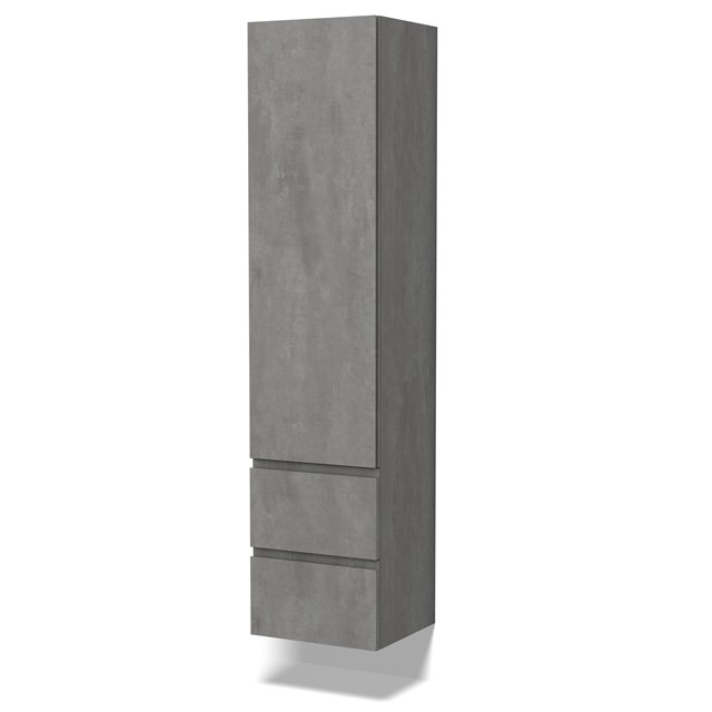 Lungo Badkamerkast | 170 cm Lichtgrijs beton Greeploos front 3 vakken + 2 lades BKK10-00065