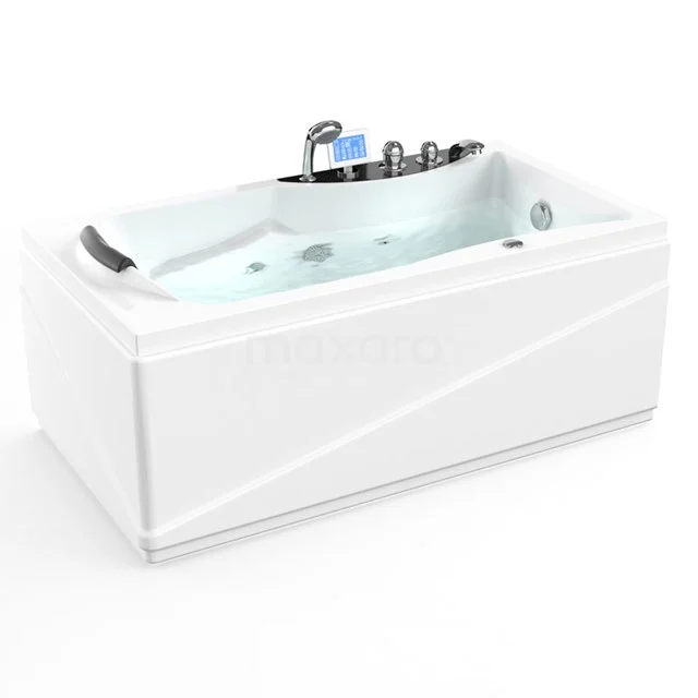 Whirlpool Bad Reef Silber 1-Personen Rechts 150x80cm Wassermassage W007-154CR Weißes Bad mit Hydromassage, modernes Design, integrierte Wasserdüsen und Touchscreen, perfekt für luxuriöse Badezimmerentspannung.