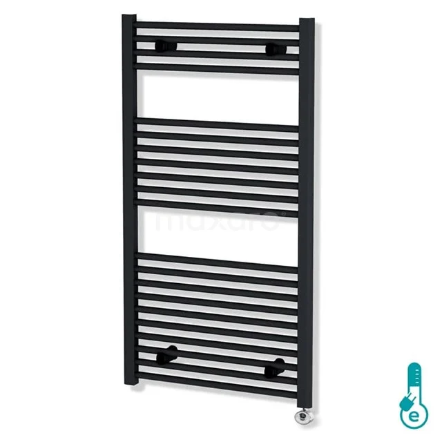 Mars Radiator Electric | 60x110 cm Matte black 559 W att Steel DR16-0611SB-E Matt black steel towel radiator, modern design, ideal for heating and organising your bathroom.