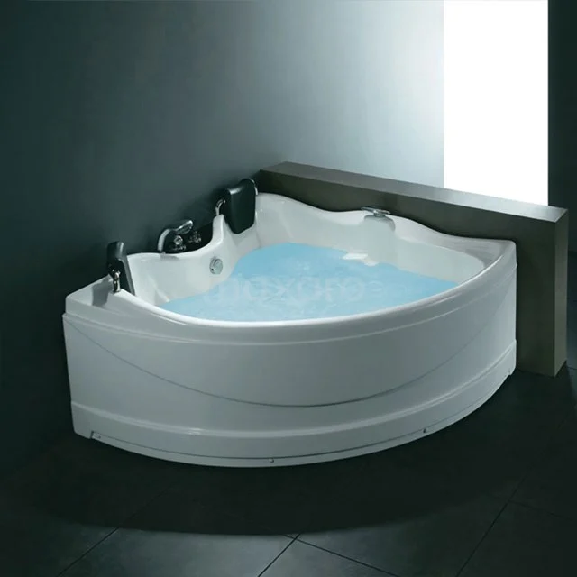 Reef Komplette Eckbadewanne | 150x150cm 2 Personen Linke Mischbatterie W064-151AL Eckbadewanne mit Hydromassage, weißes Acryl, modernes Design, ideal für Luxus und Entspannung im Badezimmer.