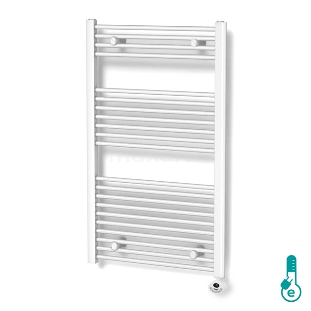 Mars Radiator Electric | 60x110 cm High-gloss white 559 W att Steel DR16-0611W-E White towel radiator, vertical tube shape, ideal for bathroom heating, durable steel with sleek modern design.