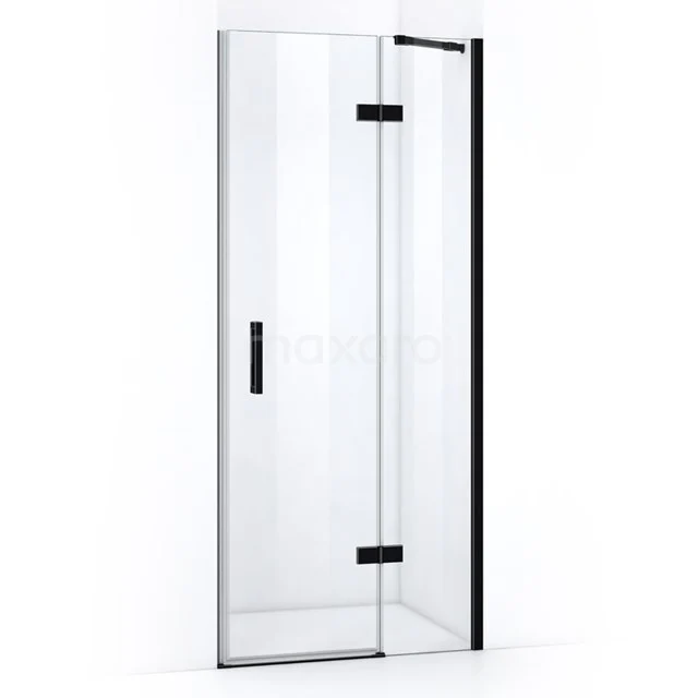 Glasene Duschtür mit Schwarz Rahmen, minimalistisches Design; ideal für moderne Bäder.