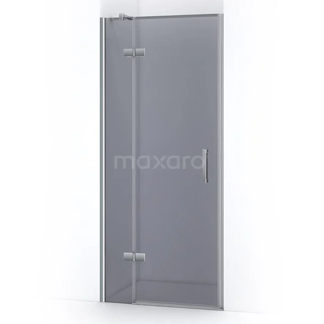 Glasdouchedeur mit minimalistischen Scharnieren, transparentem Glas und einem metallenen Haltegriff, ideal für moderne Bäder.