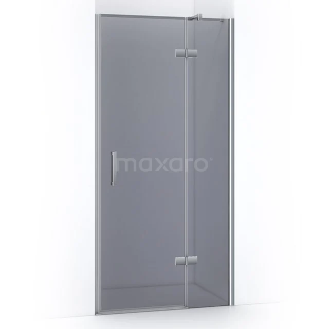 Pearl Shower door | 90 cm Chrome Smoke glass Pivot door WPC63421C Glass shower door with matte black hinges and Handle, modern design, perfect for a stylish bathroom.