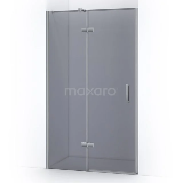 Pearl Shower door | 120 cm Chrome Smoke glass Pivot door WPB66411C Glass shower screen with hinged door, clear transparent glass and slim metal details; ideal as a modern bathroom screen.