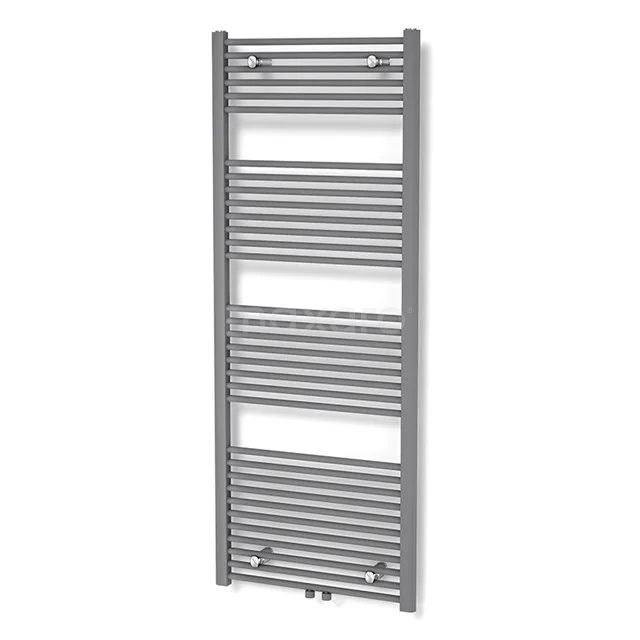 Modern grey towel radiator, rectangular design, ideal for stylish heating in the bathroom.