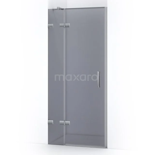 Quartz Duschtür | 90 cm Chrom Rauchglas Drehtür WQB63411C Graue Glas-Duschtür mit metallenen Scharnieren, minimalistisches Design, ideal für eine moderne Badezimmergestaltung.