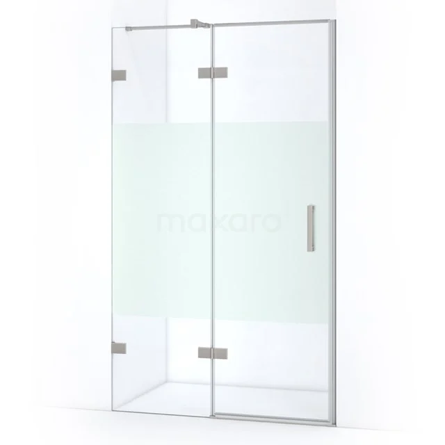 Glas Duschwand mit matter Leiste, rostfreien Scharnieren und modernem Design, ideal für ein stilvolles Badezimmer.