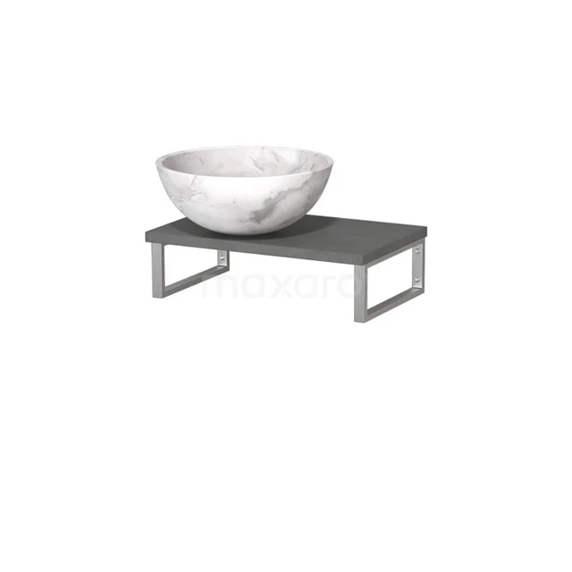 Modulo Pico Basin worktop with countertop wash basin | 41 cm Dark grey concrete White marble Natural stone TMK01-00473