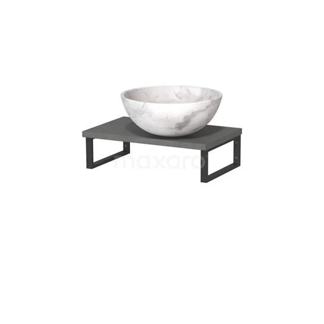 Modulo Pico Basin worktop with countertop wash basin | 41 cm Dark grey concrete White marble Natural stone TMK01-00524