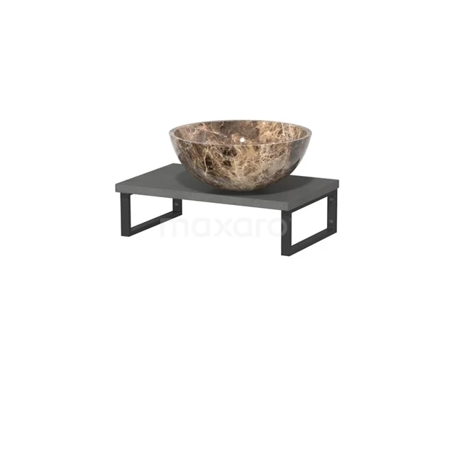 Modulo Pico Basin worktop with countertop wash basin | 41 cm Dark grey concrete Dark emperador Natural stone TMK01-00558
