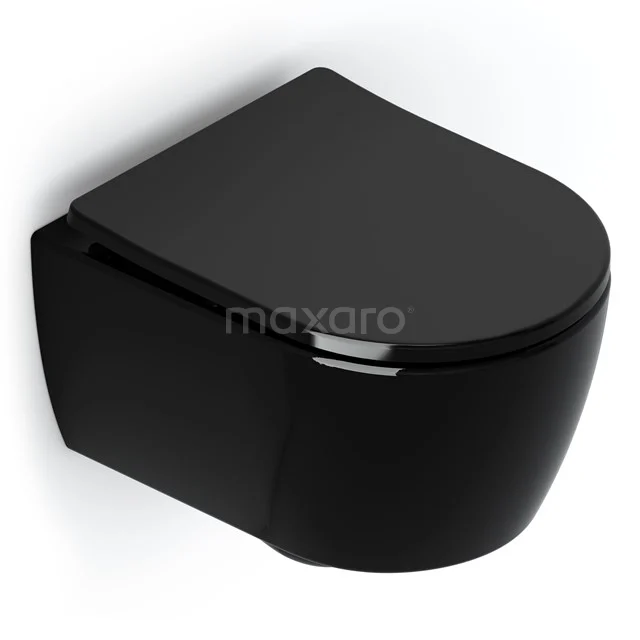 Wand-WC Senza Easy-Clean Schwarz Verkürztes WC 300.0383GB Schwarz Wand-WC aus Keramik mit klarem Design, perfekt für einen modernen Badezimmer Stil.