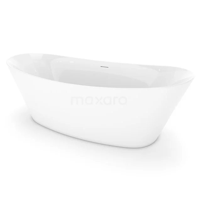 Freistehende Badewanne Aurino 180x85cm Acryl Hochglanz Weiß VSA77 Freistehendes weißes Acrylbad, ovales Design, ideal für moderne Bäder.
