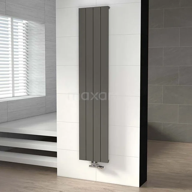 Aluminium Design-Heizkörper Jupiter Hellgrau Metallic 1052 Watt 37,5x180cm Vertikal DR52_0418RLN Anthrazit vertikaler Design-Heizkörper, modernes, stromlinienförmiges Modell aus Aluminium, perfekt für ein stilvolles Badezimmer.