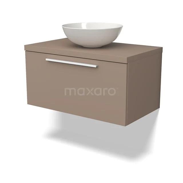 Modulo Plato Vanity units for countertop basin | 80 cm Taupe Flat front Taupe worktop 1 drawer BMK11-01980