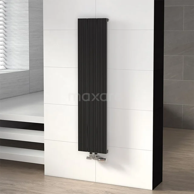 Uranus Designradiator | 28x120 cm Mat zwart 599 W att Aluminium Centrale verwarming DR53_0312SBN