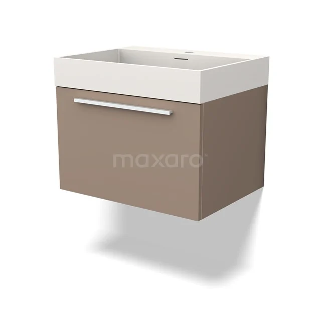 Modulo Badkamermeubel met wastafel | 60 cm Taupe Vlak front Solid surface 1 lade BMW11-03765