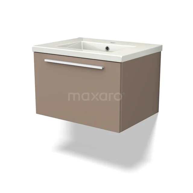 Modulo Vanity units with basin | 60 cm Taupe Flat front Ceramic 1 drawer BMW11-03766