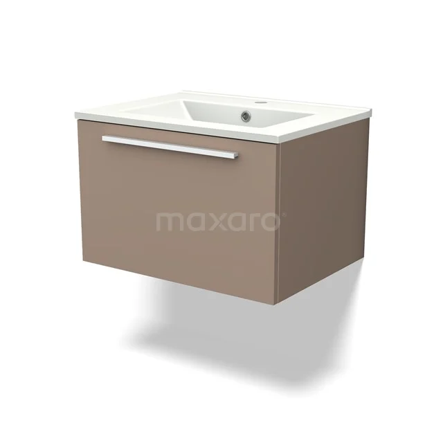 Modulo Vanity units with basin | 60 cm Taupe Flat front Ceramic 1 drawer BMW11-03771