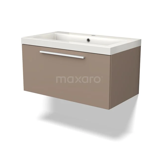 Modulo Vanity units with basin | 80 cm Taupe Flat front Mineral marble 1 drawer BMW11-03791
