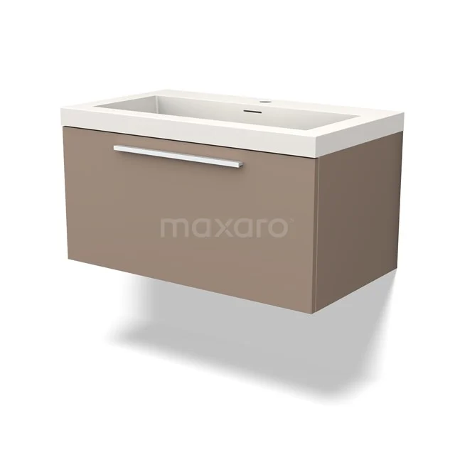 Modulo Badkamermeubel met wastafel | 80 cm Taupe Vlak front Solid surface 1 lade BMW11-03793